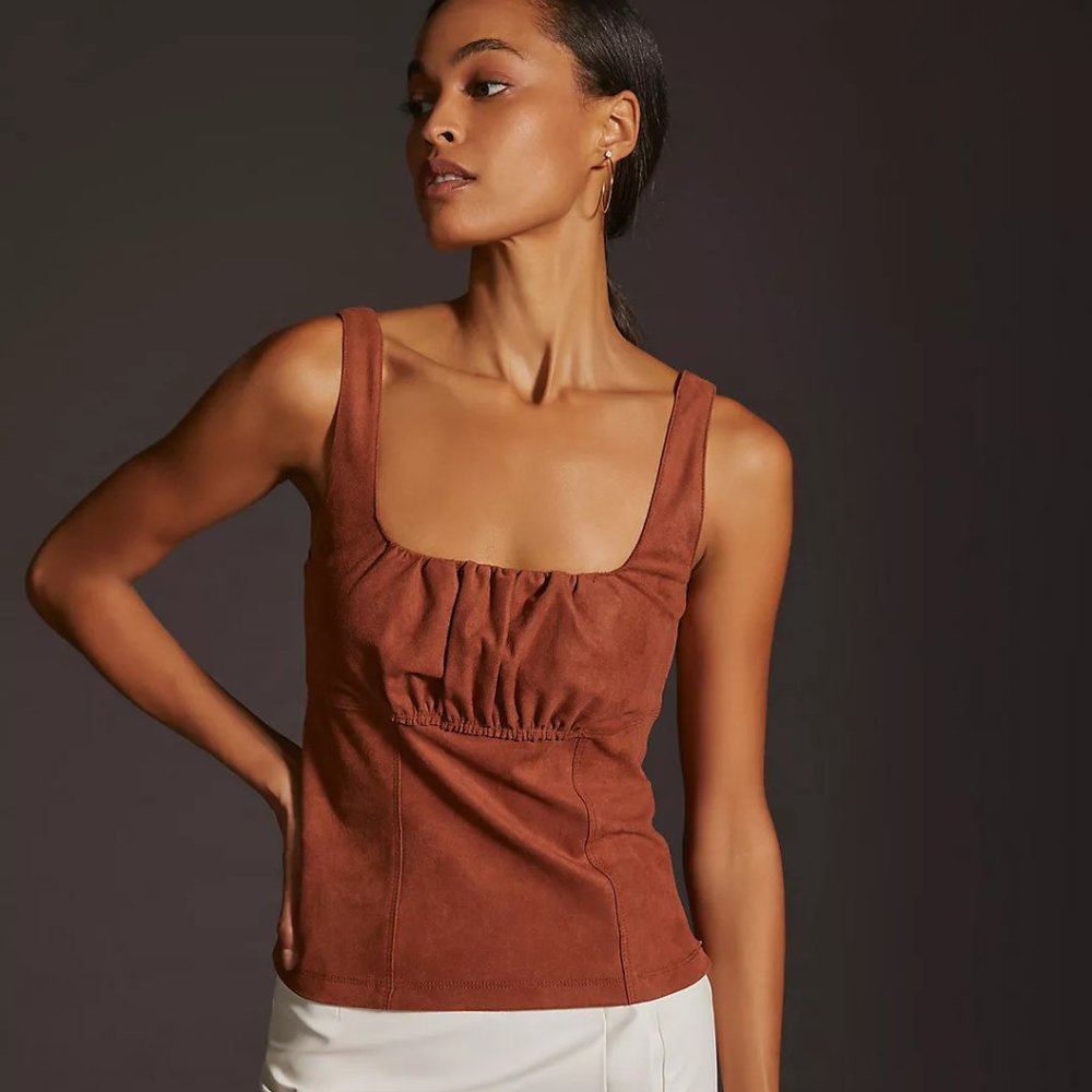 Anthropologie Suede Top